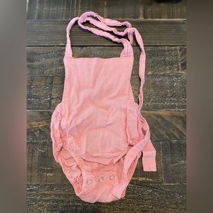 Knotted fern 6-12 month great condition pink overalls